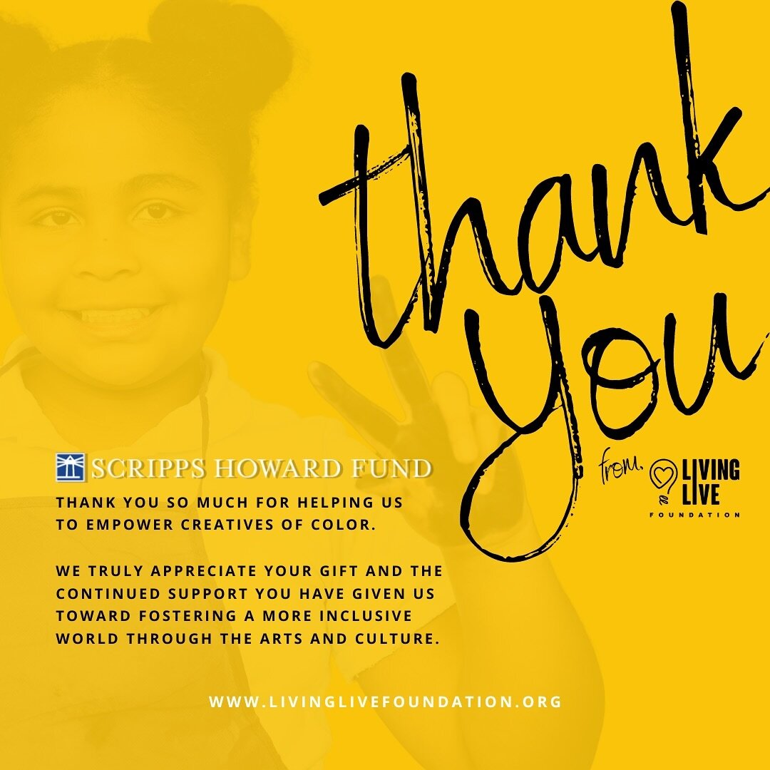 We&rsquo;re immensely grateful and humbled by the generous gift we received from the @ScrippsHowardFd! 💛🙏🏾 #SHFund

Thank you for supporting our youth program and mission for creatives of color everywhere. 
&mdash;&mdash;&mdash;
About the Scripps 