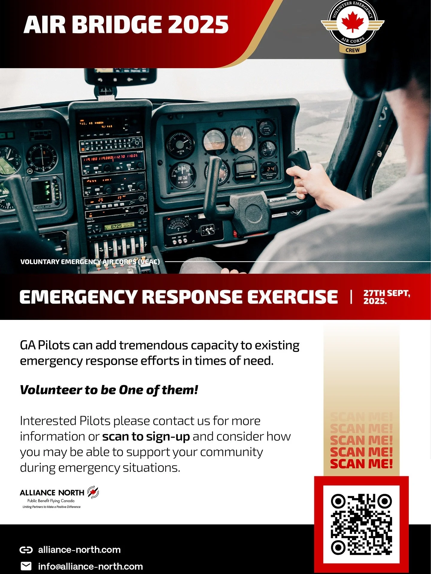 Volunteer pilots across Ontario are preparing to support communities during emergencies. Join us this September for #Airbridge2025 as we demonstrate how aviation can be a lifeline in times of need. #AllianceNorth #VEAC #EmergencyResponse&rdquo;