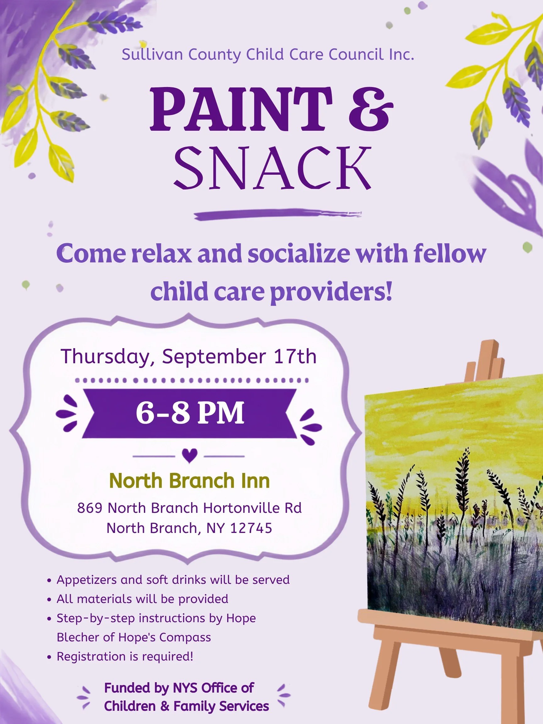 Paint & Snack for SC Child Care Council