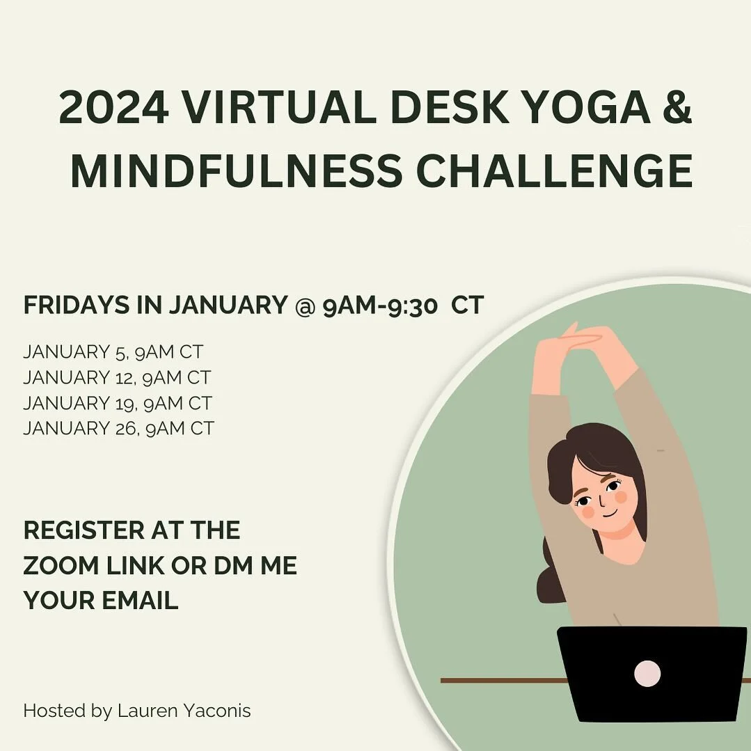 Join me in a New Year Desk Yoga &amp; Mindfulness Challenge! 

For the first time ever, I&rsquo;m opening up my desk yoga offerings to the public. This will be a space for us to practice mindfulness and gentle movements together, from wherever we are