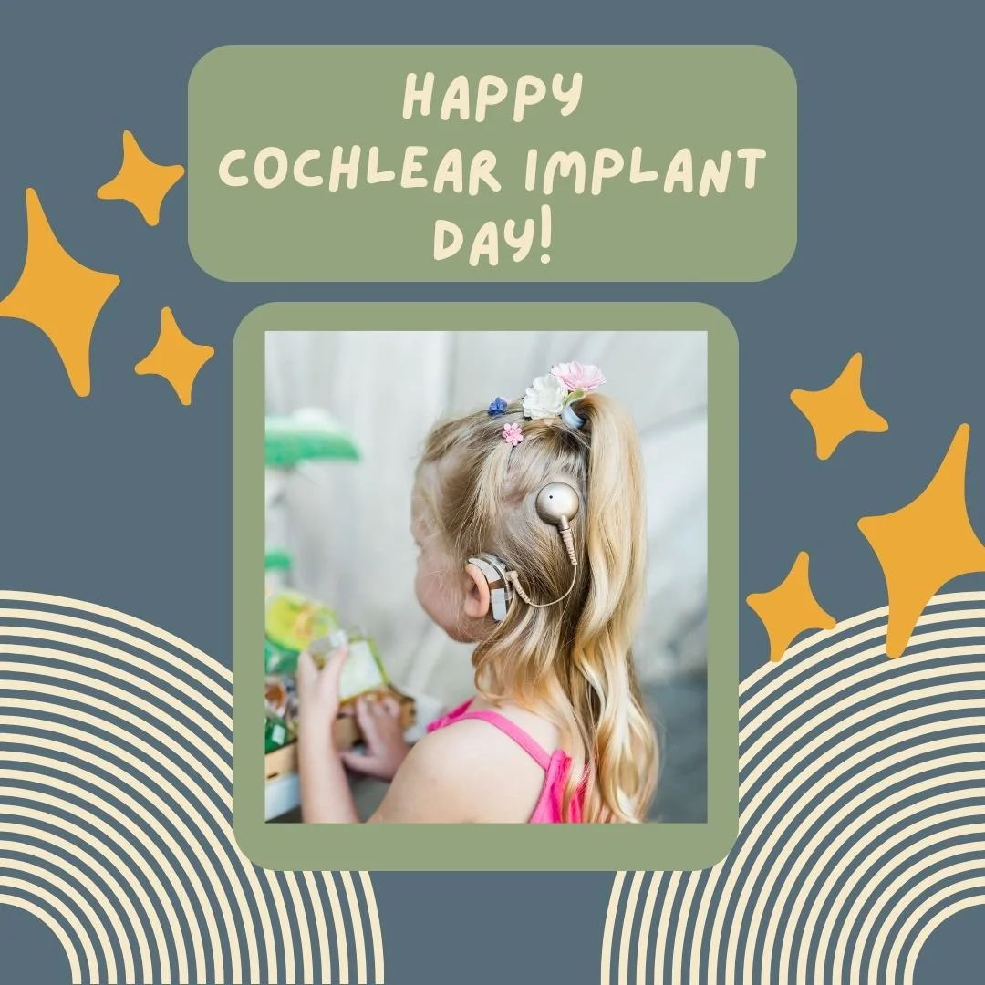 Did you know? 
Today is International Cochlear Implant Day! 

Cochlear implants are electronic devices that provide hearing to individuals with severe to profound hearing loss. They work by bypassing the damaged hair cells in the inner ear and direct