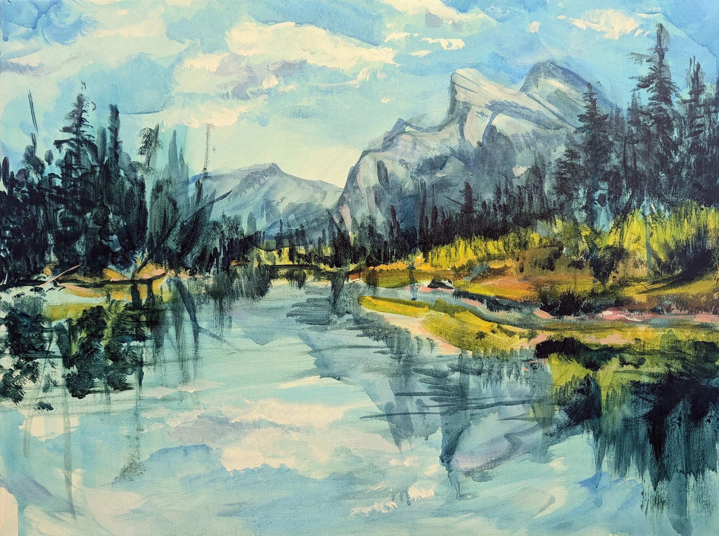 Iconic view of Mount Rundle