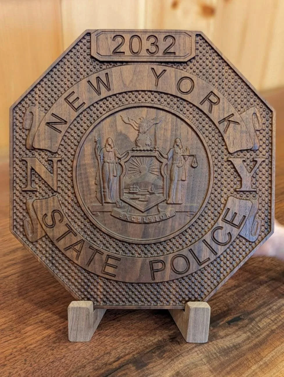 Custom CNC Wood-Carved Badges