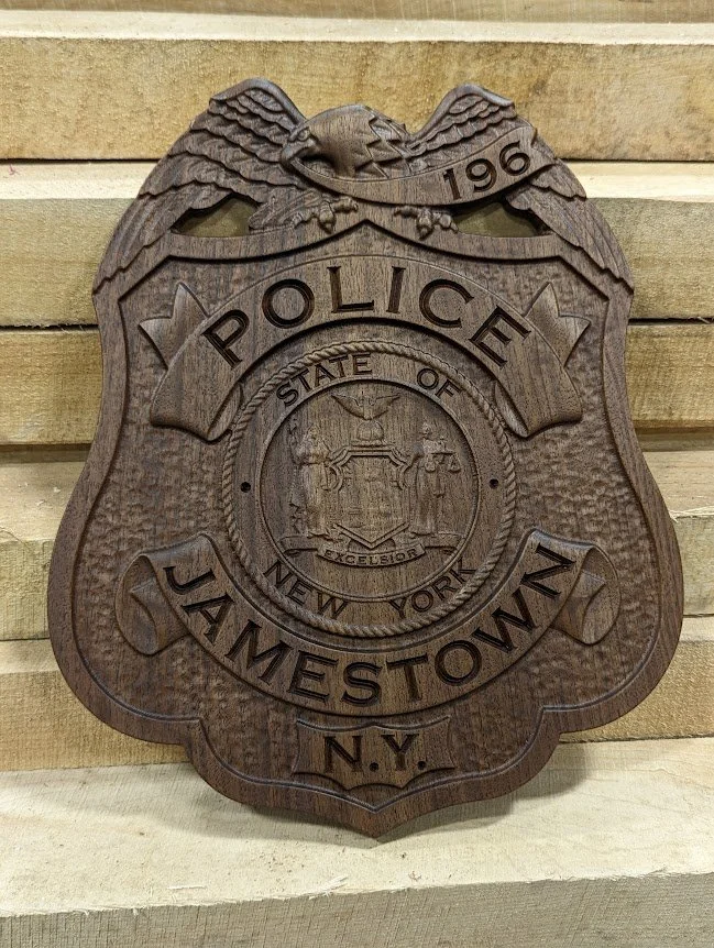 Wooden Police badge