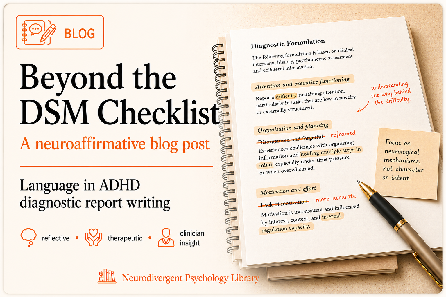 Beyond the DSM: Neuro-affirmative Language for ADHD Diagnostic Report Writing