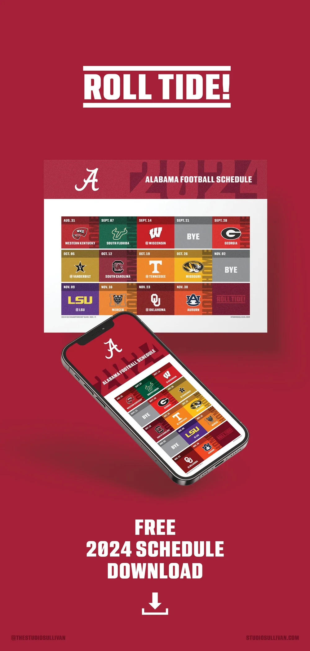 SEC Football Calendars — The Studio Sullivan Branding Packages