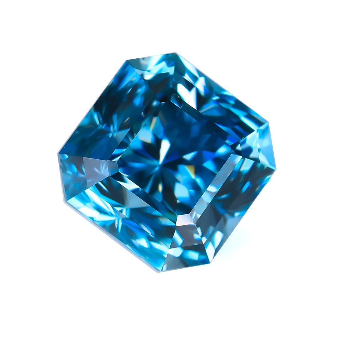Bespoke Gems - Blue Zircon - Square Brilliant - 5.03ct by Doug Menadue