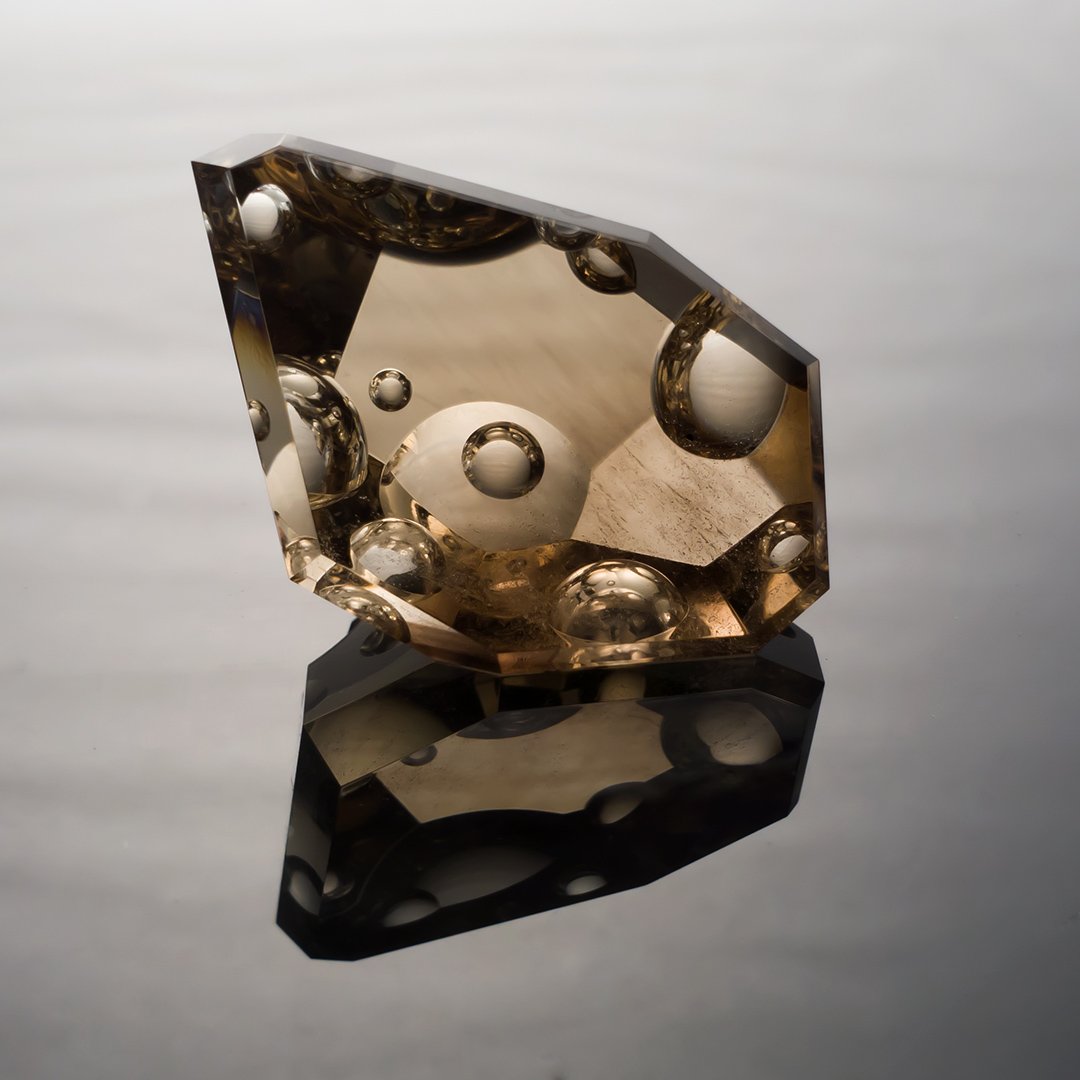 Gem Carvings - Smokey Quartz - Celestial Bubbles - 112ct by Doug Menadue