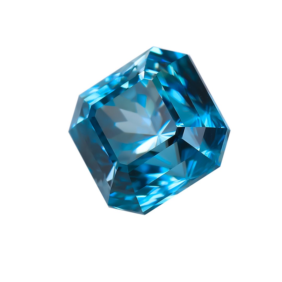 Bespoke Gems - Blue Zircon - Square Brilliant - 5.03ct by Doug Menadue