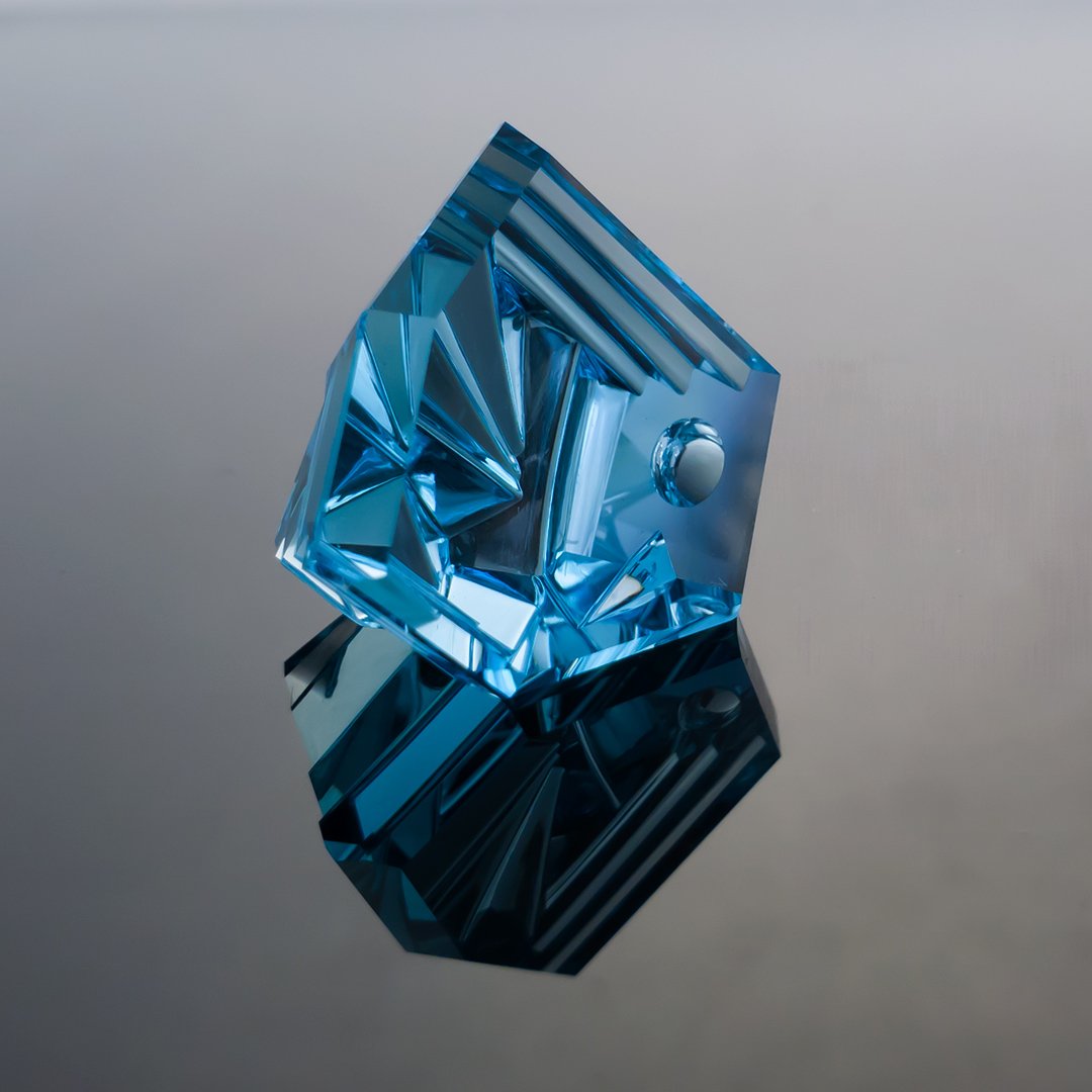 Bespoke Gems - Blue Topaz - Innerscape - Otsukimi - 34.62ct by Doug Menadue