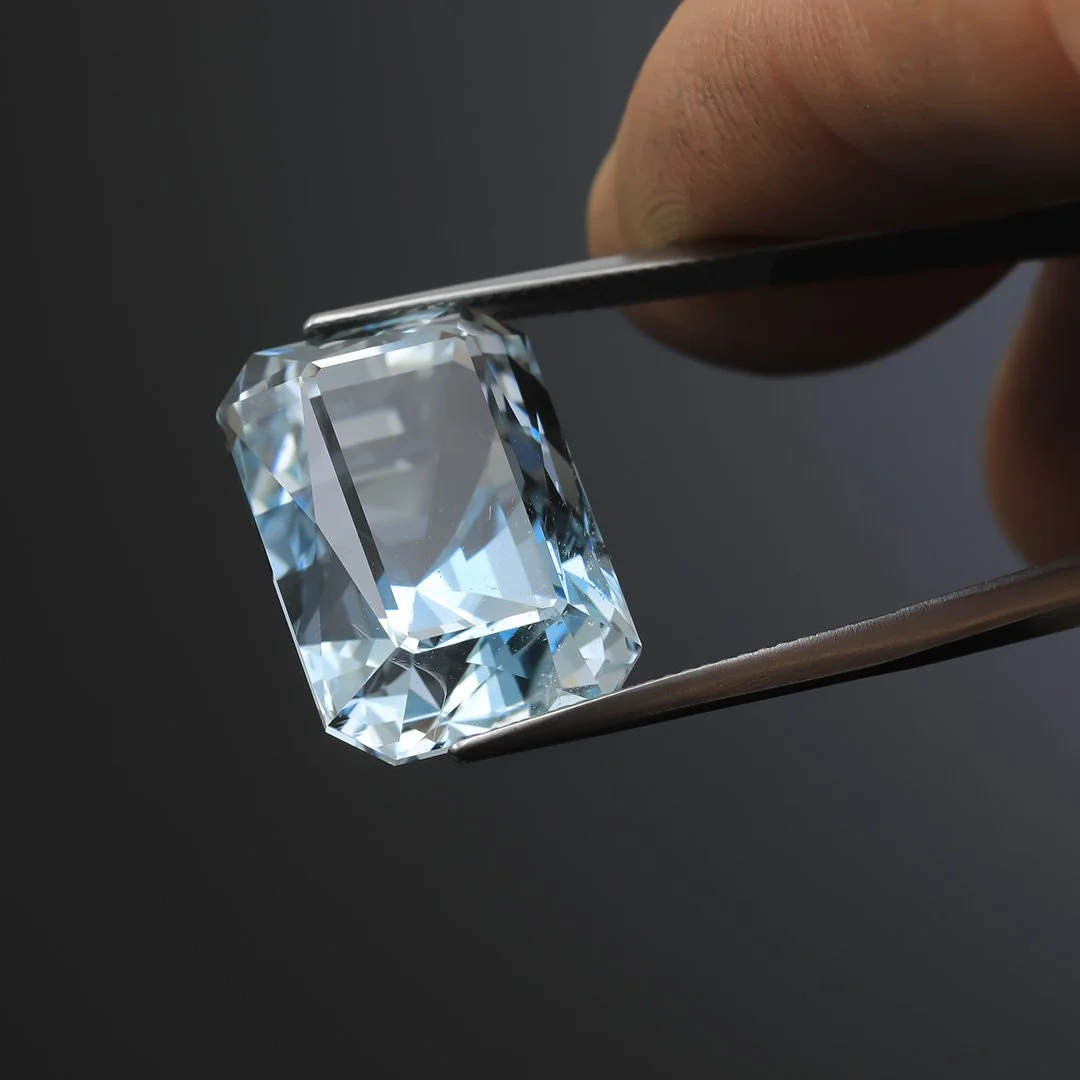 Australian O'Briens Creek Natural Blue Topaz - Scissor Step Alpha - 36.47ct