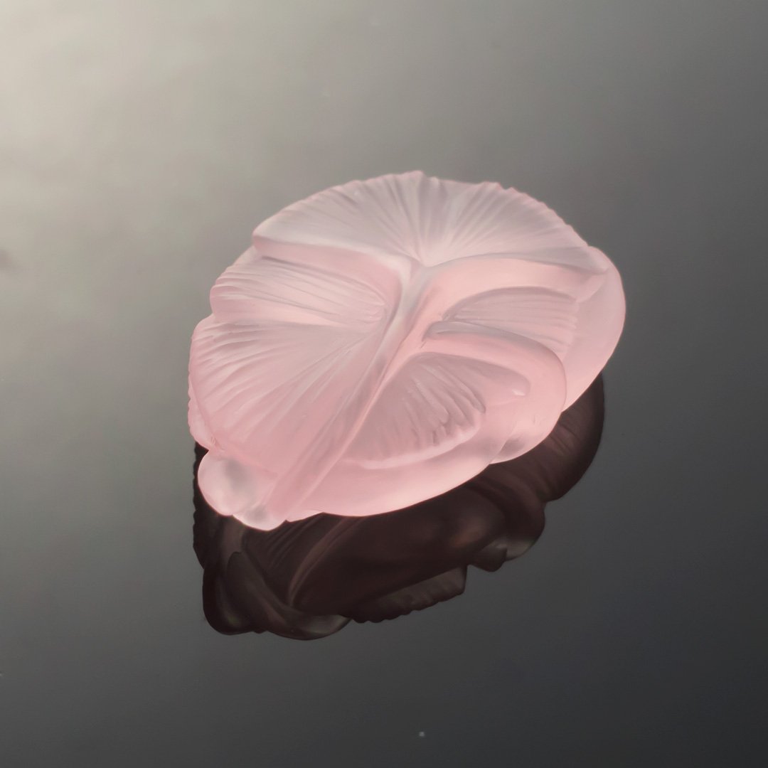 Gem Carving - Rose Quartz - Five Ginkgo Leaves - 32.5ct by Doug Menadue
