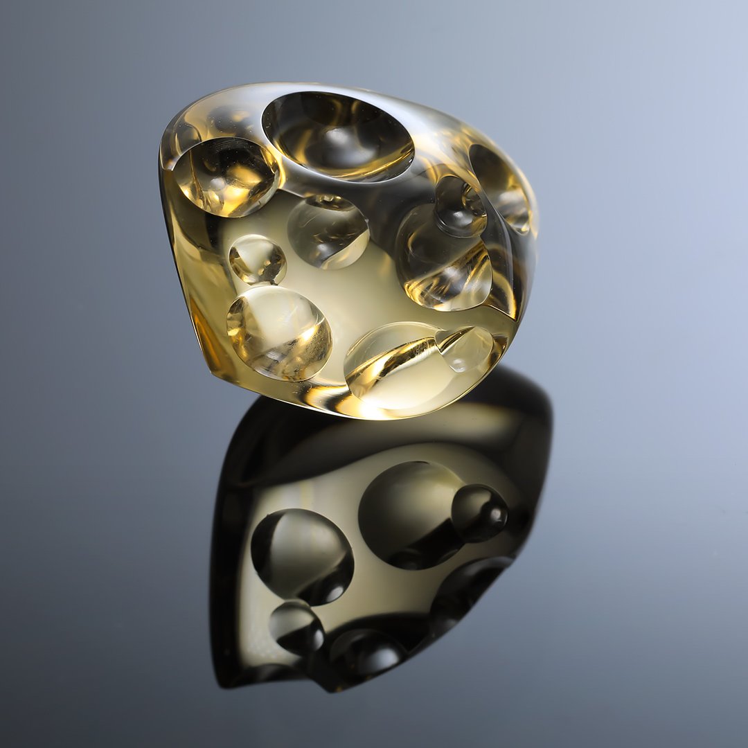 Smoky Quartz - Innerscape - 30.26ct - Gem Carving by Doug Menadue, Sydney Australia