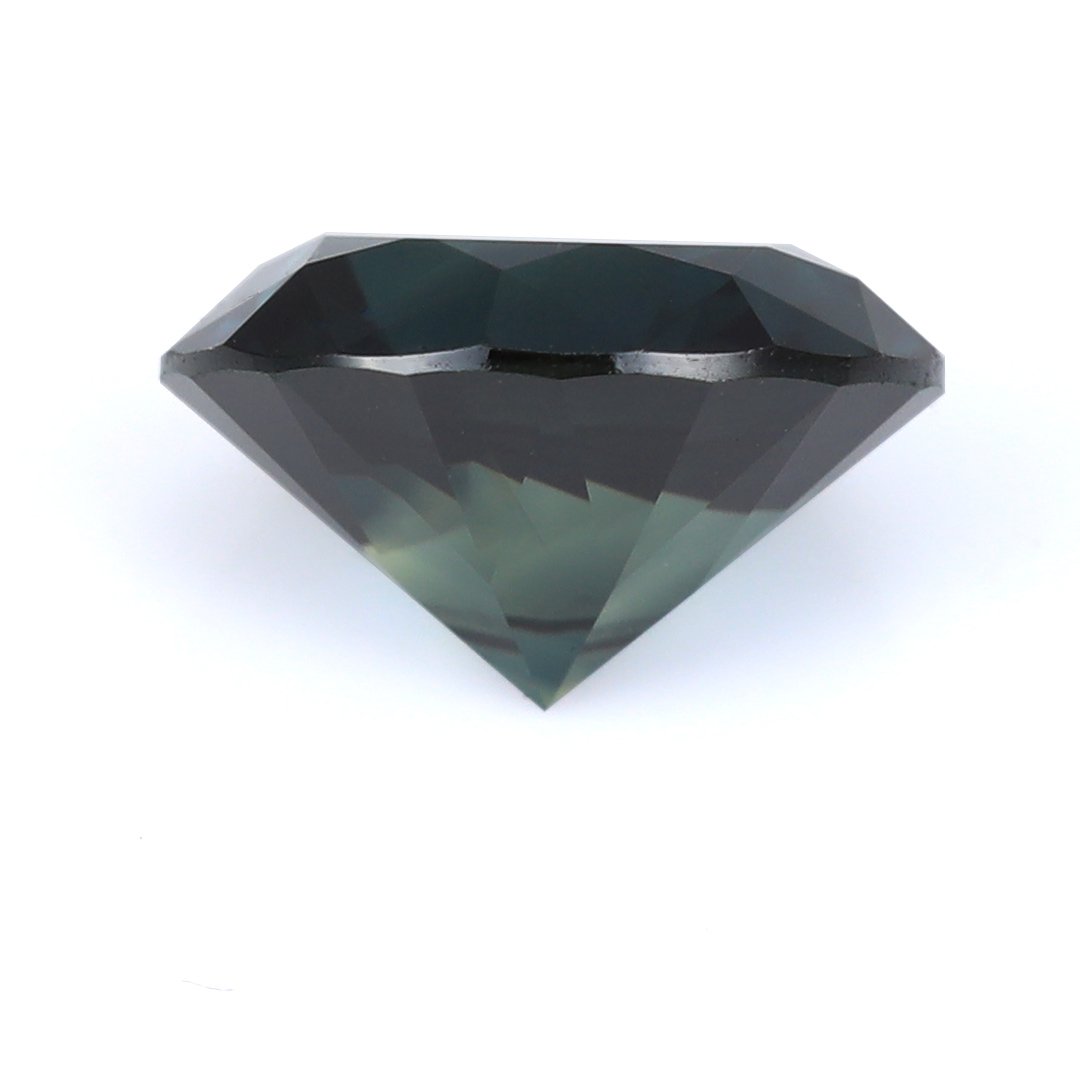Bespoke Gems - Australian Green Blue Parti Sapphire - Round Brilliant - 3.74ct