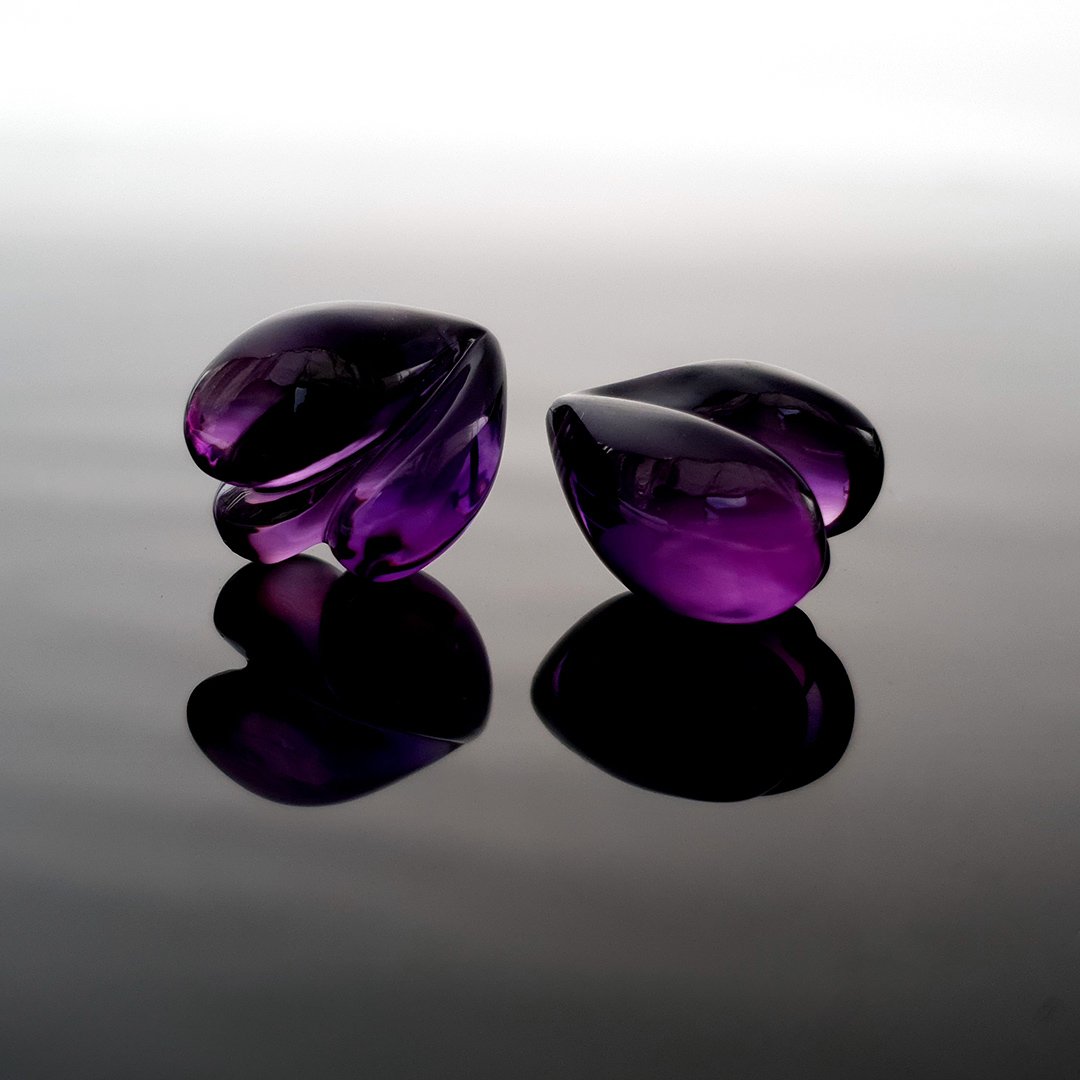 Gem Carving - Amethyst - Pair - 31.51tcw by Doug Menadue