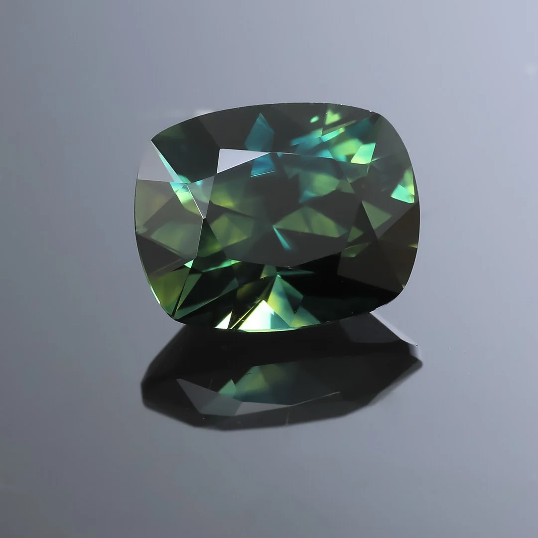 Australian Blue Green Parti Sapphire - Signature Cushion - 2.56ct