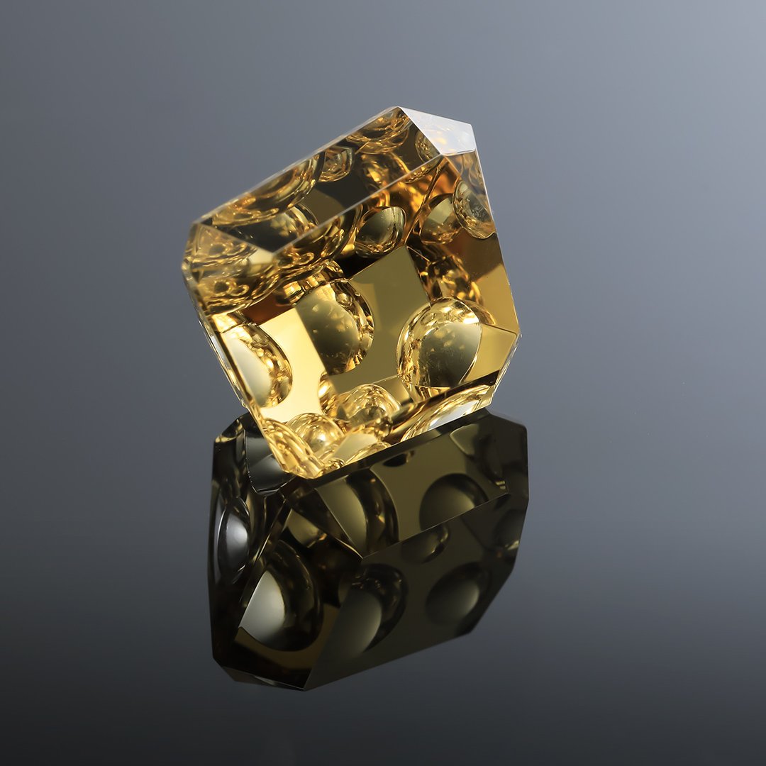 Citrine - Innerscape - 16.94ct - Gem carving by Doug Menadue, Sydney, Australia