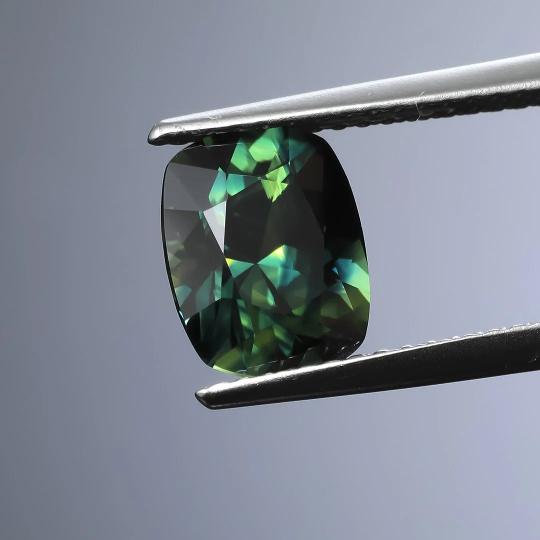 Australian Blue Green Parti Sapphire - Signature Cushion - 2.56ct