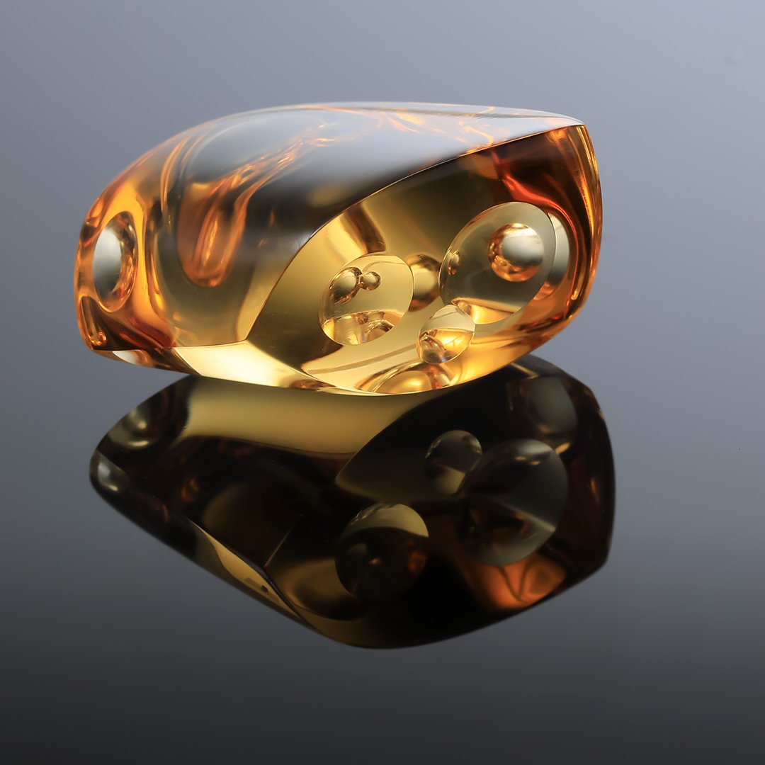 Citrine - Innerscape Ember - 30.52ct - Gem Carving by Doug Menadue, Sydney Australia