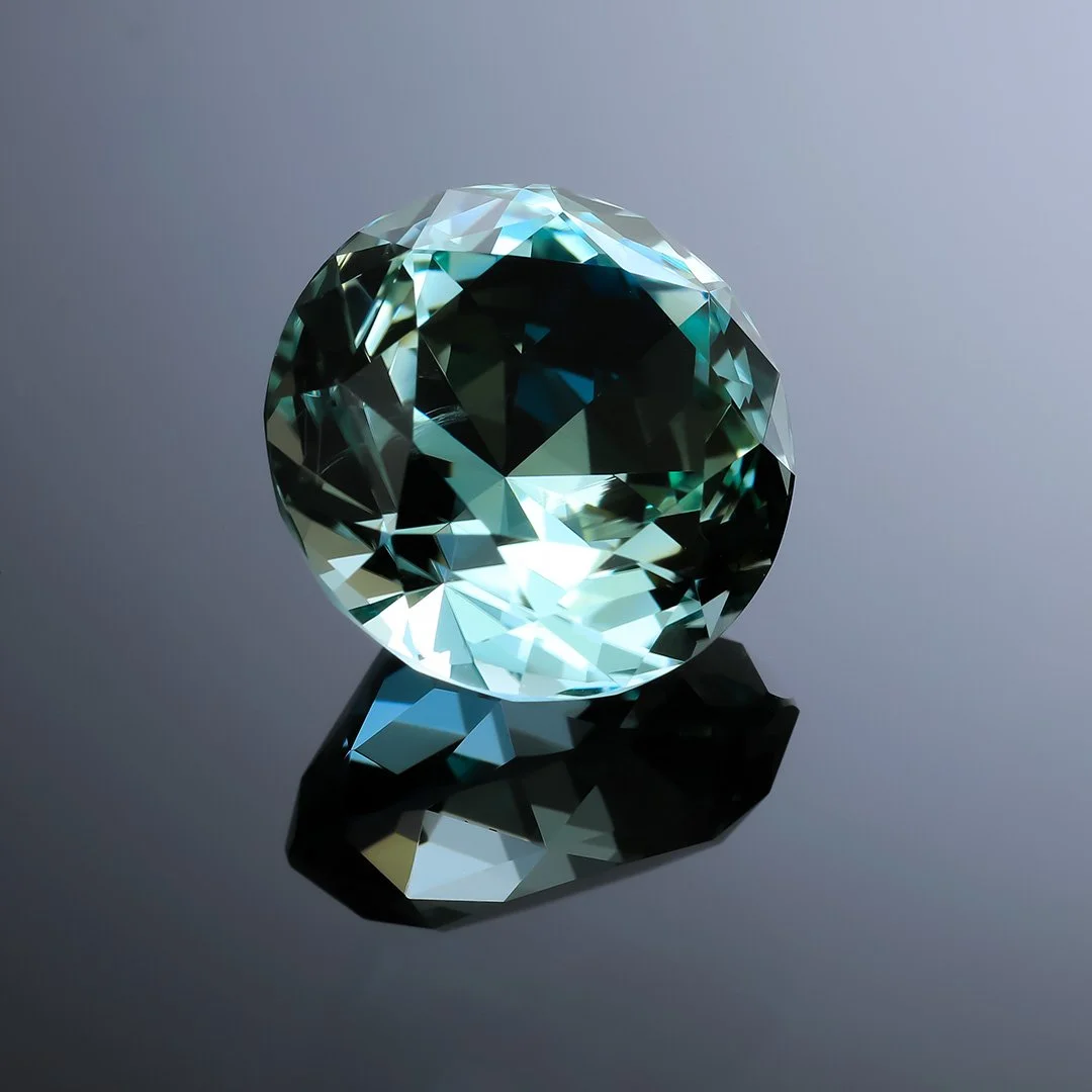 Australian O'Briens Creek Natural Green Topaz - Supernova Round - 19.85ct
