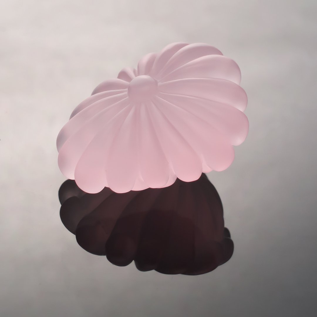 Gem Carving - Rose Quartz - Two Chrysanthemums - 37ct by Doug Menadue