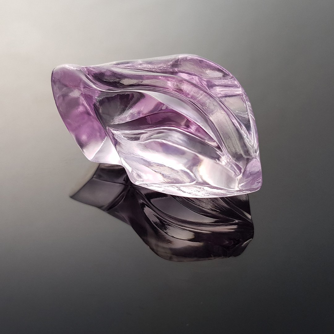 Gem Carving - Rose de France Amethyst - Curlicue - 111.35ct by Doug Menadue