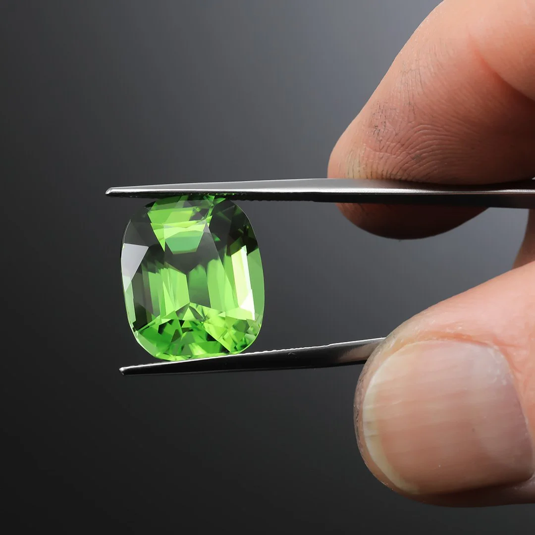 Burmese Peridot - Cushion Cut - 14.1ct