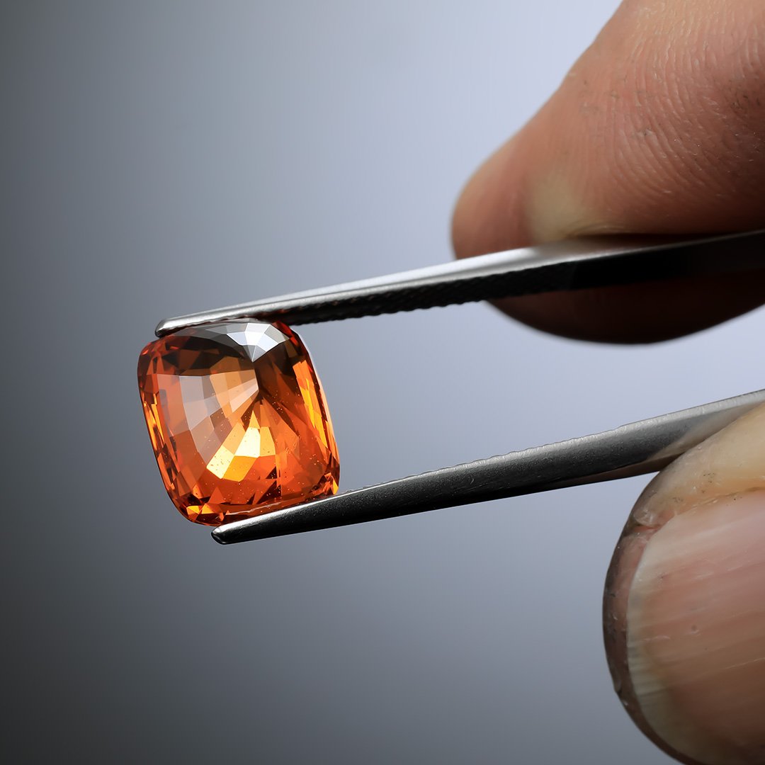Nigerian Mandarin Orange Spessartite Garnet - Rectangle Cushion - 6.31ct