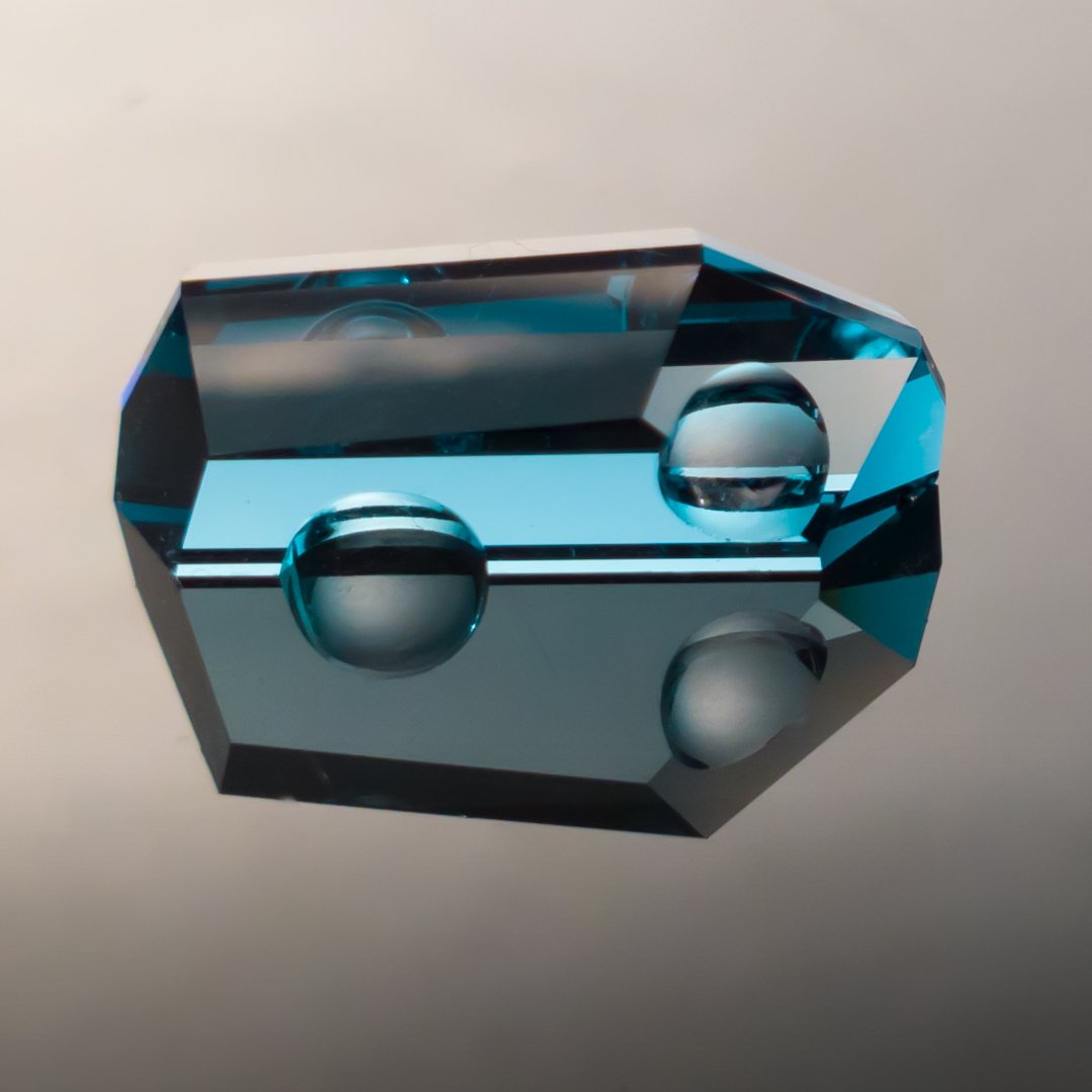 Bespoke Gems - London Blue Topaz - Innerscape - Opposing Binaries - 7.28ct by Doug Menadue