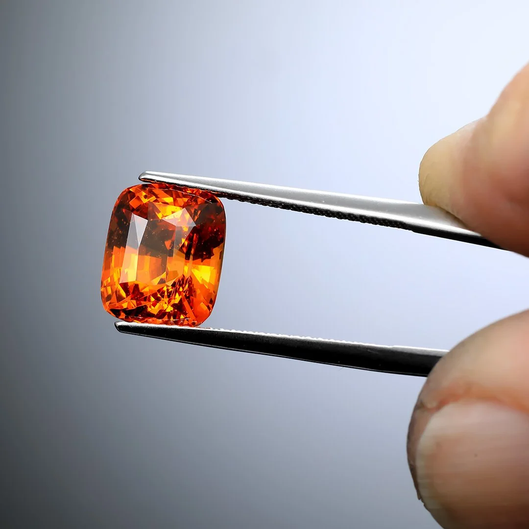 Nigerian Mandarin Orange Spessartite Garnet - Rectangle Cushion - 6.31ct