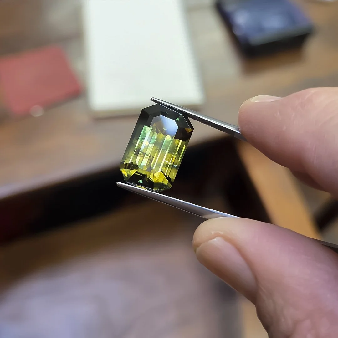 Australian Parti Sapphire - Emerald Cut - 21.66ct