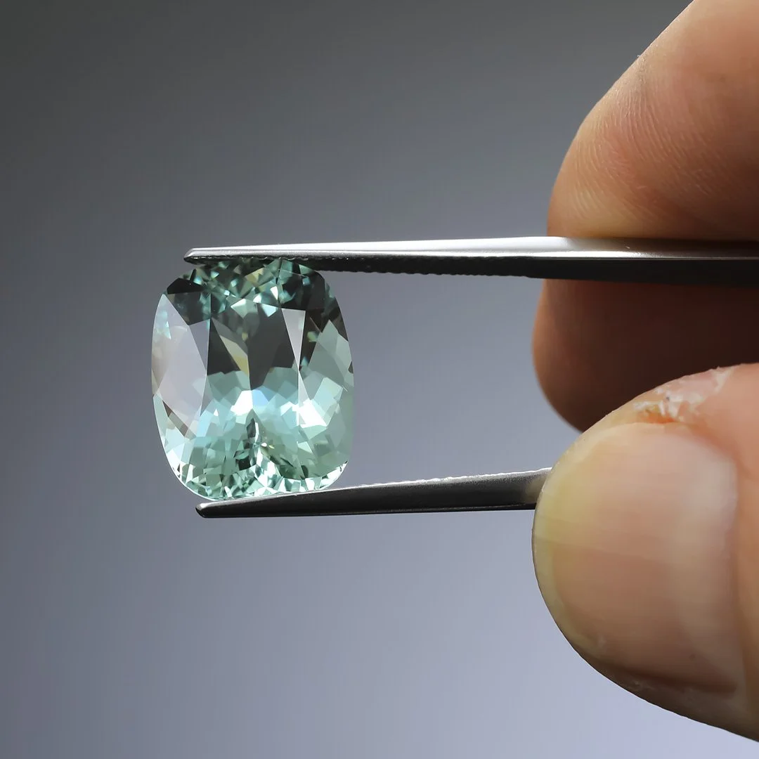 Madagascan Seafoam Green Beryl - Rectangle Cushion - 8.95ct