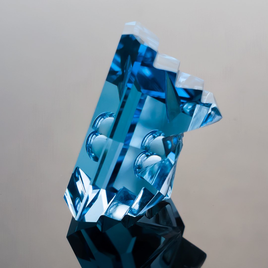 Bespoke Gems - Blue Topaz - Innerscape - Otsukimi - 34.62ct by Doug Menadue