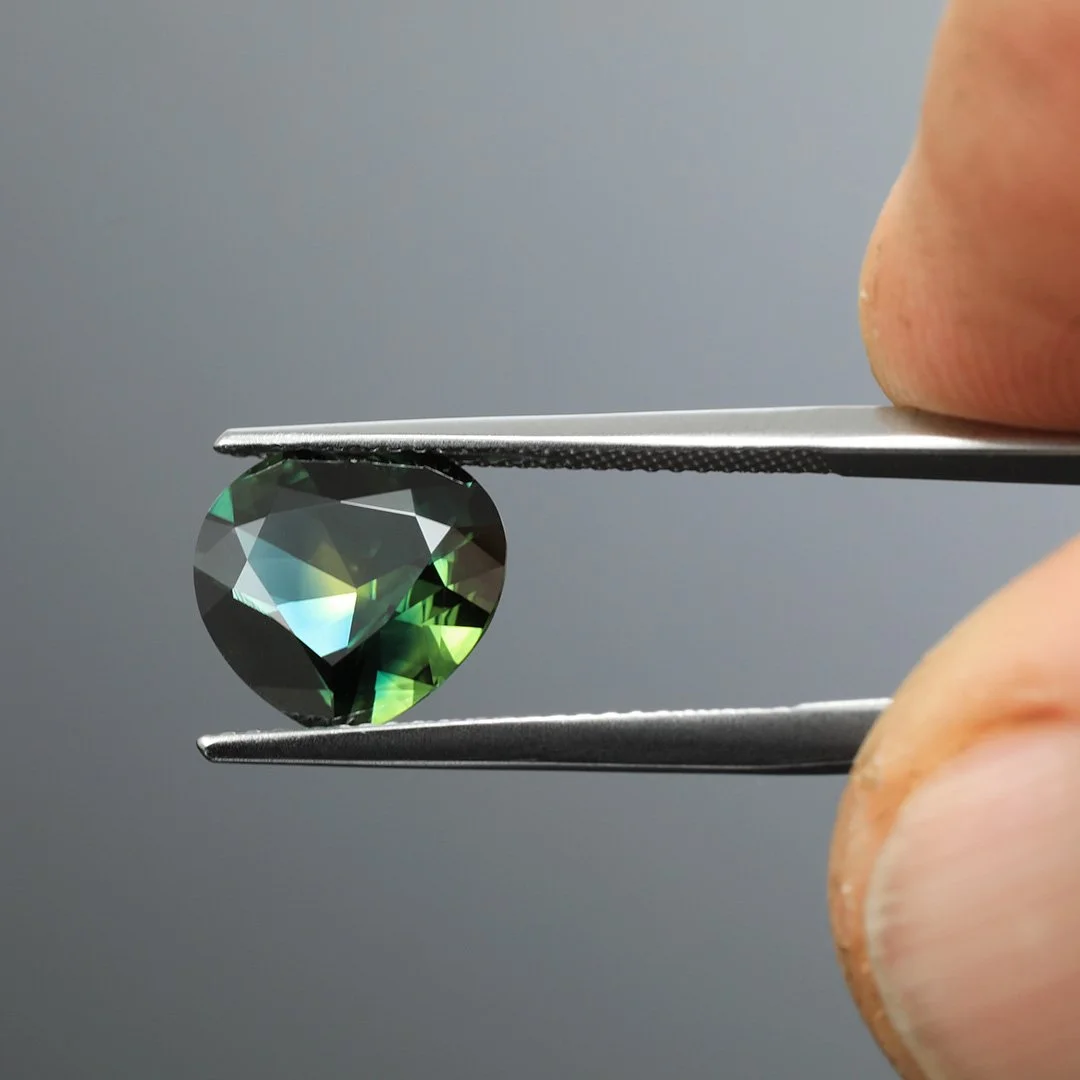 Australian Pharaohs Eye Parti Sapphire - Heart - 3.12ct