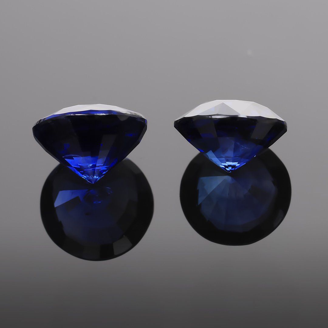 Blue Sapphire - Matched Pair Round - 3.14ct