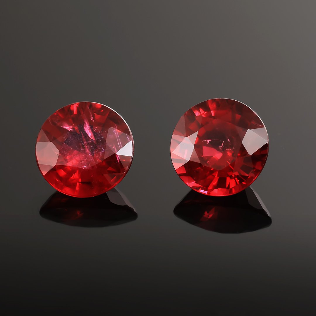 Ruby - Matched Pair Round - 2.3ct