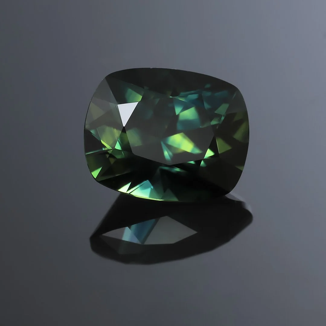 Australian Blue Green Parti Sapphire - Signature Cushion - 2.56ct