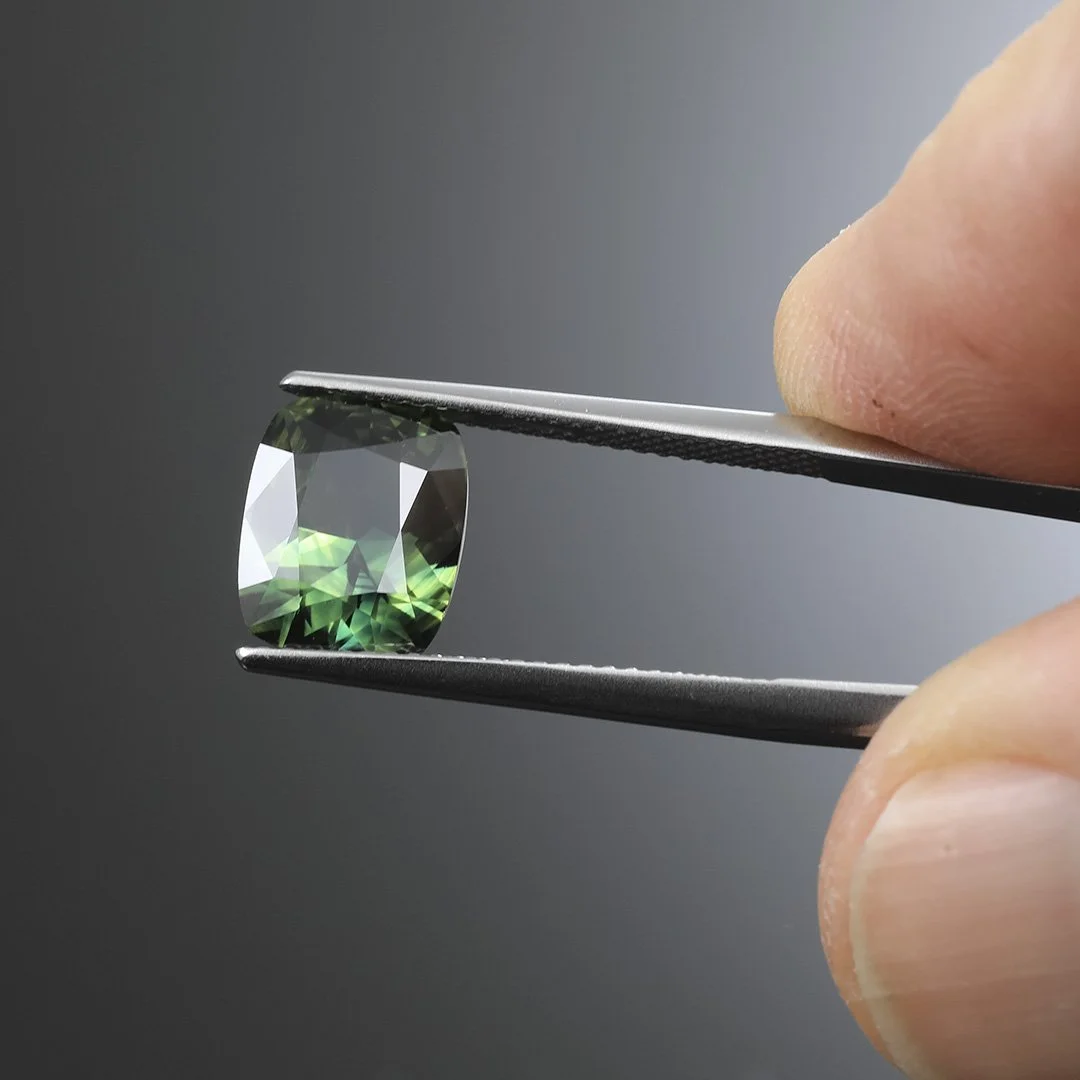 Australian Blue Green Sapphire - Rectangle Cushion - 3.35ct