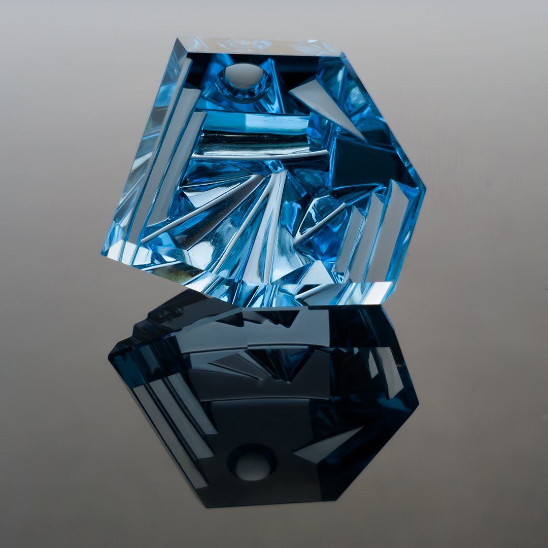 Bespoke Gems - Blue Topaz - Innerscape - Otsukimi - 34.62ct by Doug Menadue