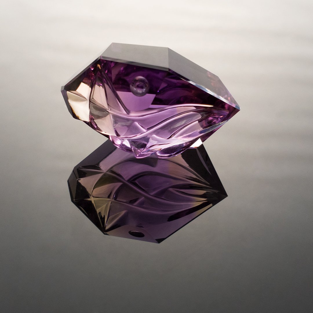 Gem Carving - Ametrine - Moon Over Waves - 62.81ct by Doug Menadue