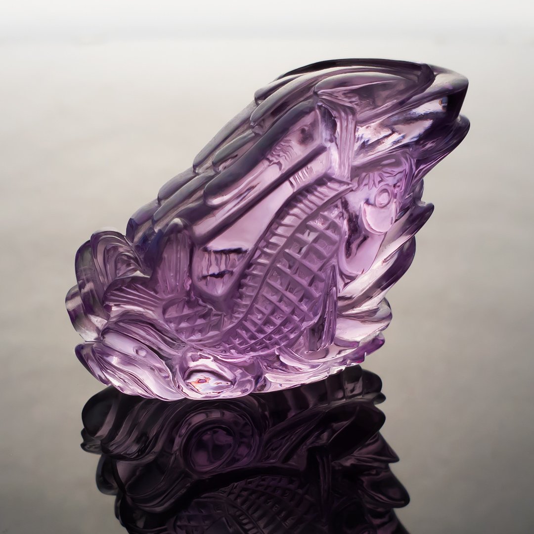 Bespoke Gems - Amethyst - Two Koi - 154.55ct