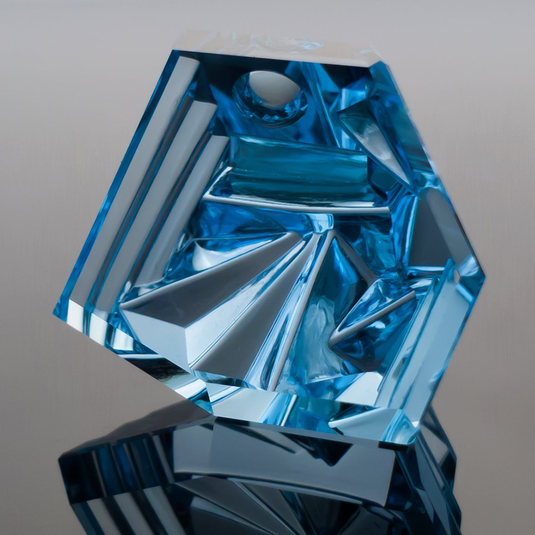 Bespoke Gems - Blue Topaz - Innerscape - Otsukimi - 34.62ct by Doug Menadue