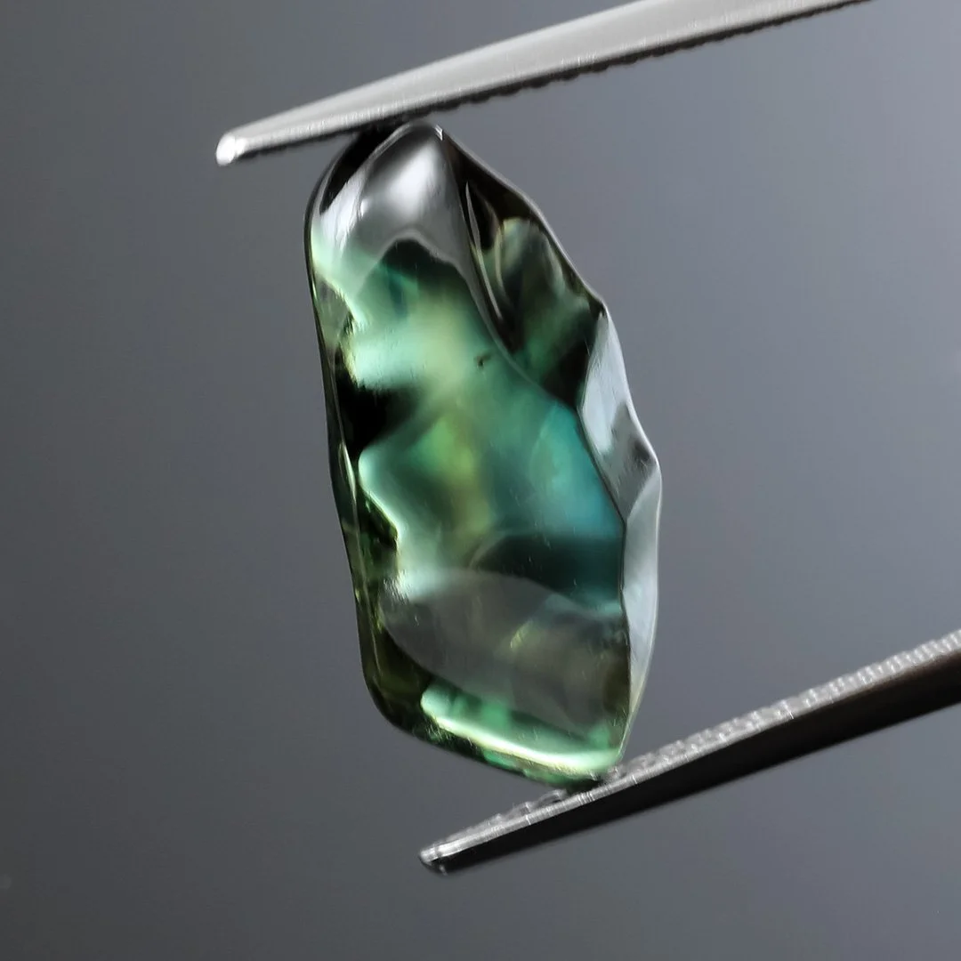 Australian Blue Green Sapphire - Skin Polish - 6.82ct