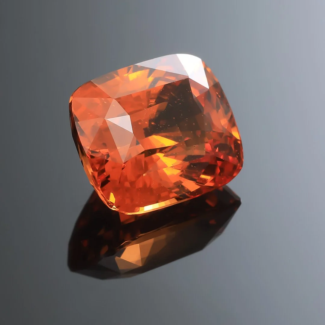 Nigerian Mandarin Orange Spessartite Garnet - Rectangle Cushion - 6.31ct