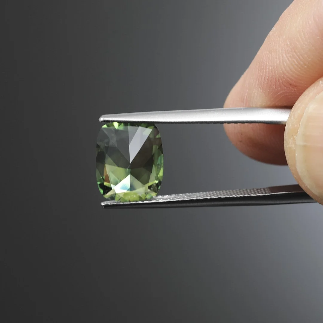 Australian Blue Green Sapphire - Rectangle Cushion - 3.35ct