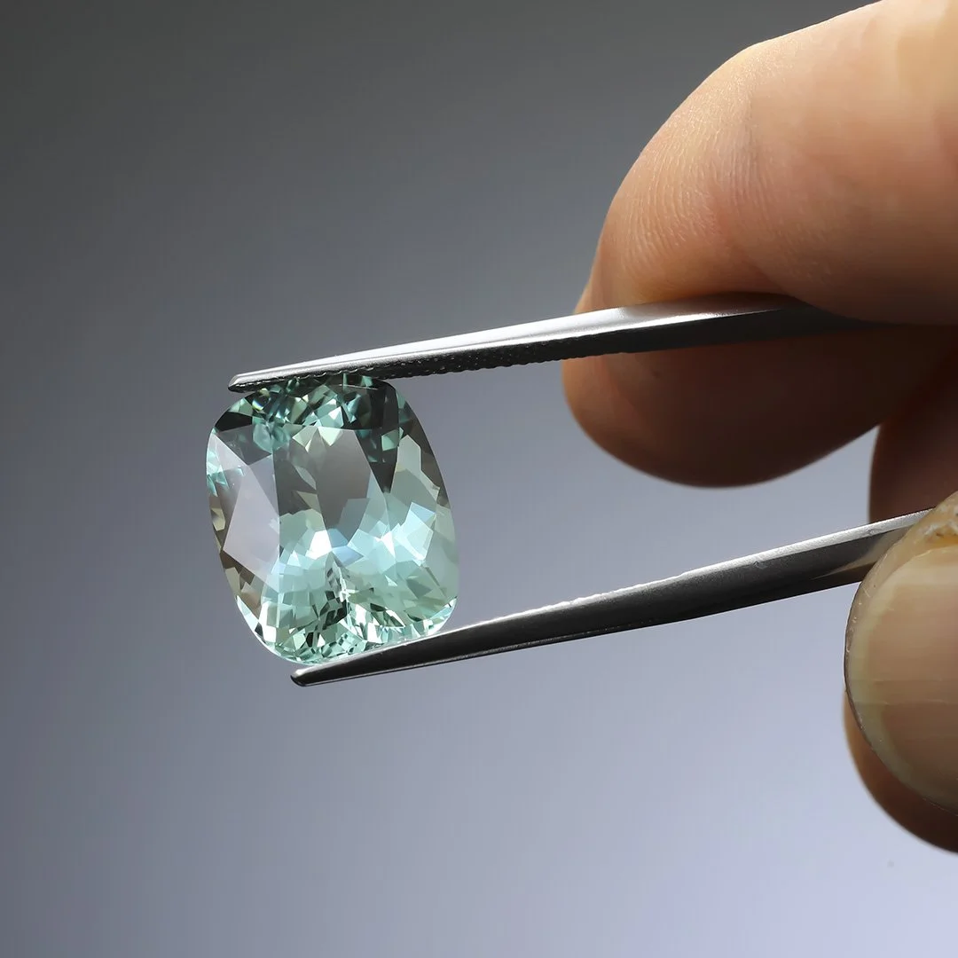 Madagascan Seafoam Green Beryl - Rectangle Cushion - 8.95ct