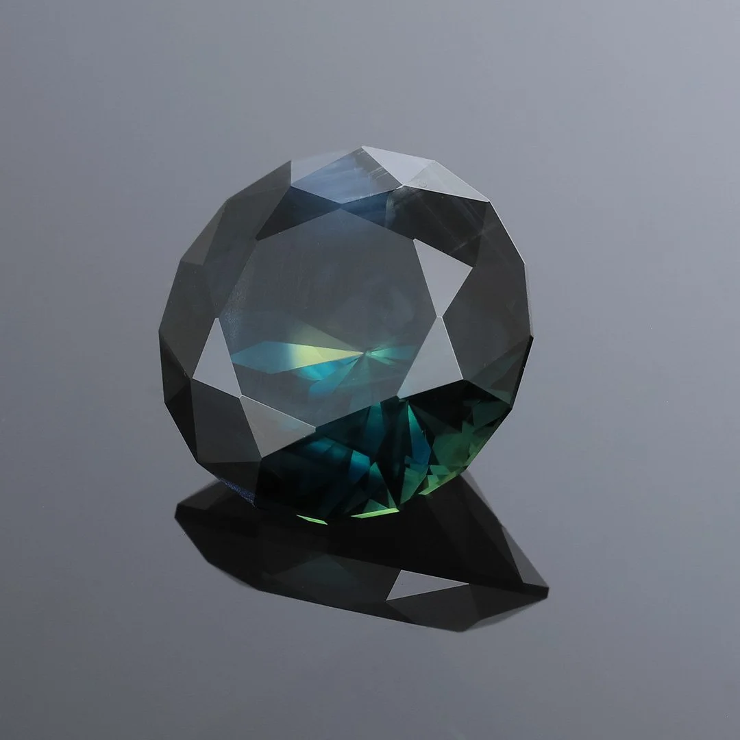 Bespoke Gems - Australian Pharaoh Eye Parti Sapphire - Round Brilliant - 8.09ct