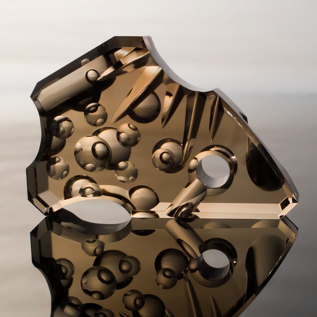 Gem Carving - Smokey Quartz - Psychonaut I - They Should Have Sent A Poet - 93.76ct by Doug Menadue