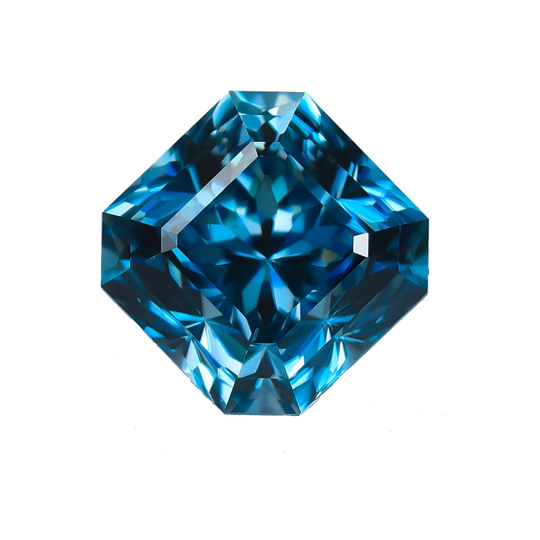 Bespoke Gems - Blue Zircon - Square Brilliant - 5.03ct by Doug Menadue