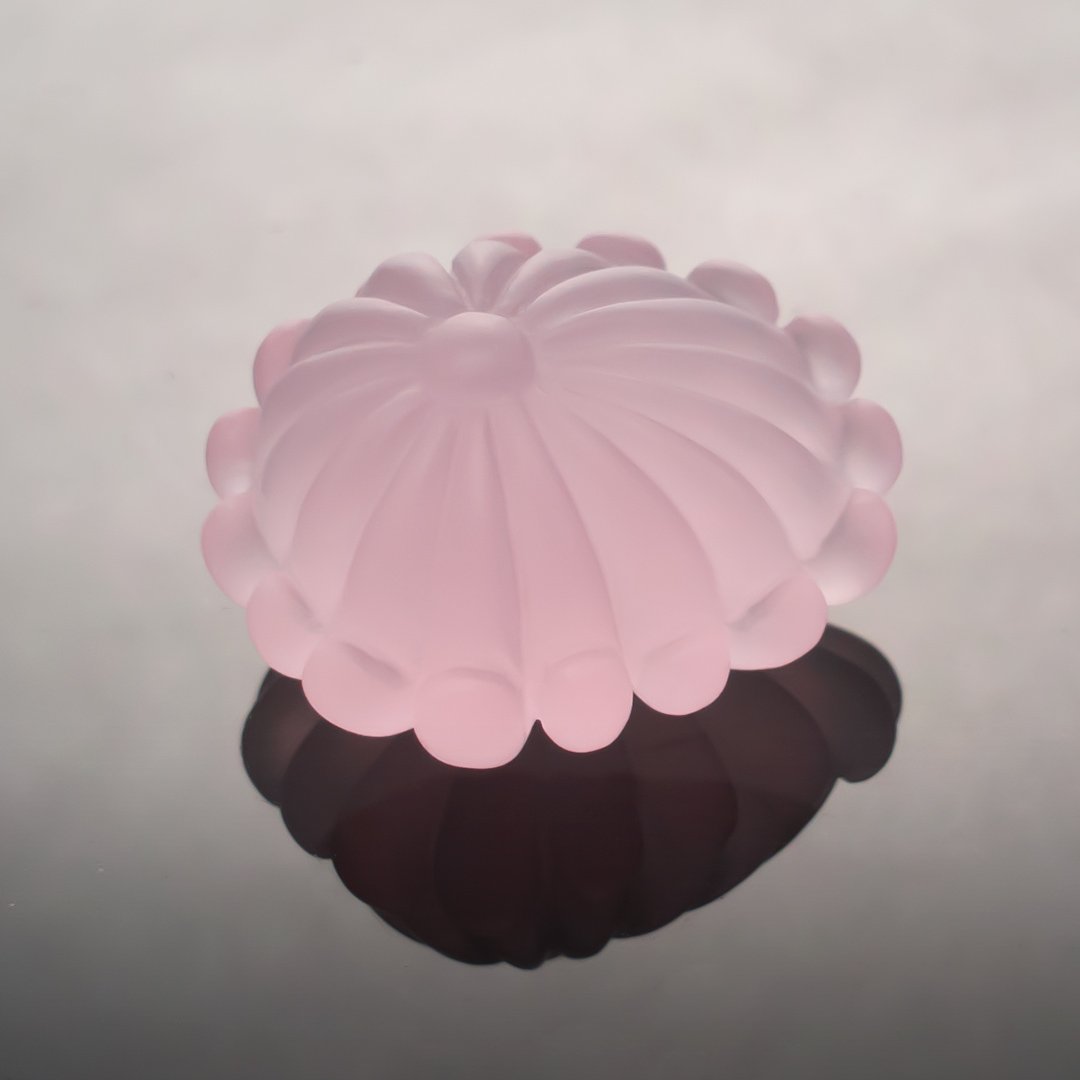 Gem Carving - Rose Quartz - Two Chrysanthemums - 37ct by Doug Menadue
